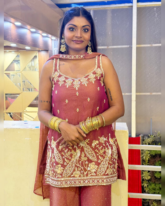 Gulnaar Shimmer Indo-Western Set