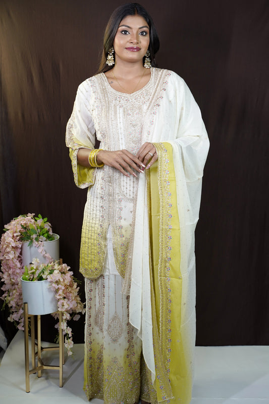Designer Kurta-Palazzo Set (3 piece Ethnic Suit)