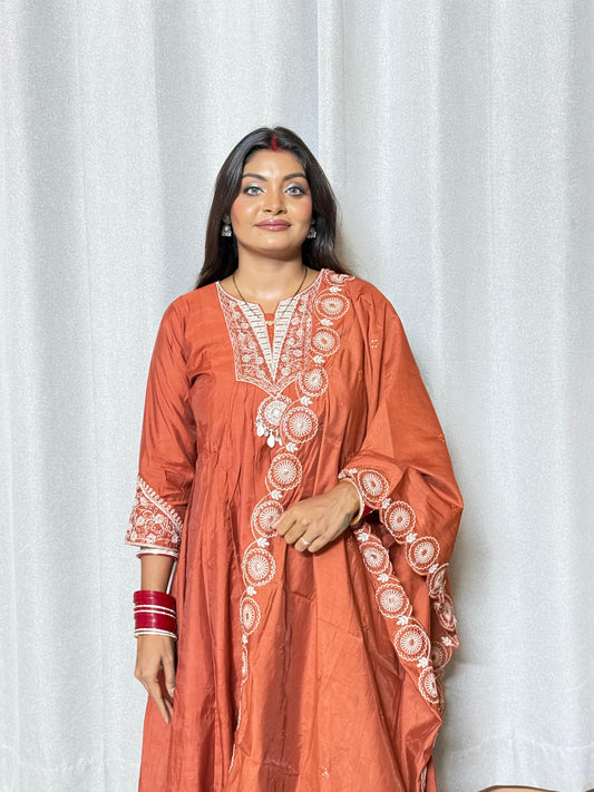 Rust Orange / Terracotta shade 3 piece suit